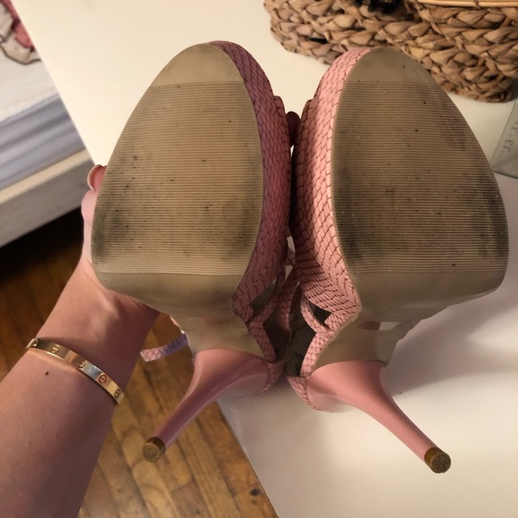 Just Fabulous Pink Snakeskin Heels - Picture 8 of 8